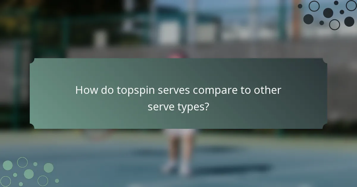 How do topspin serves compare to other serve types?