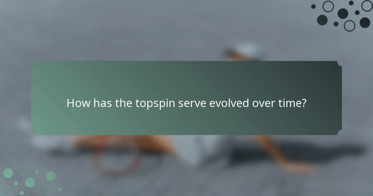 How has the topspin serve evolved over time?