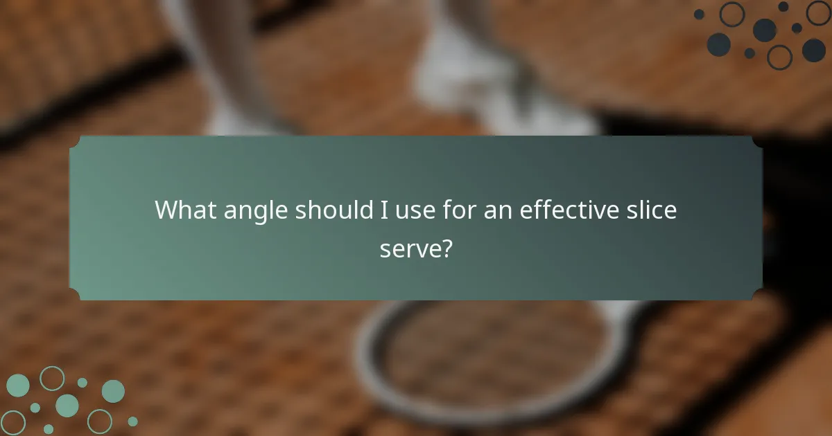 What angle should I use for an effective slice serve?