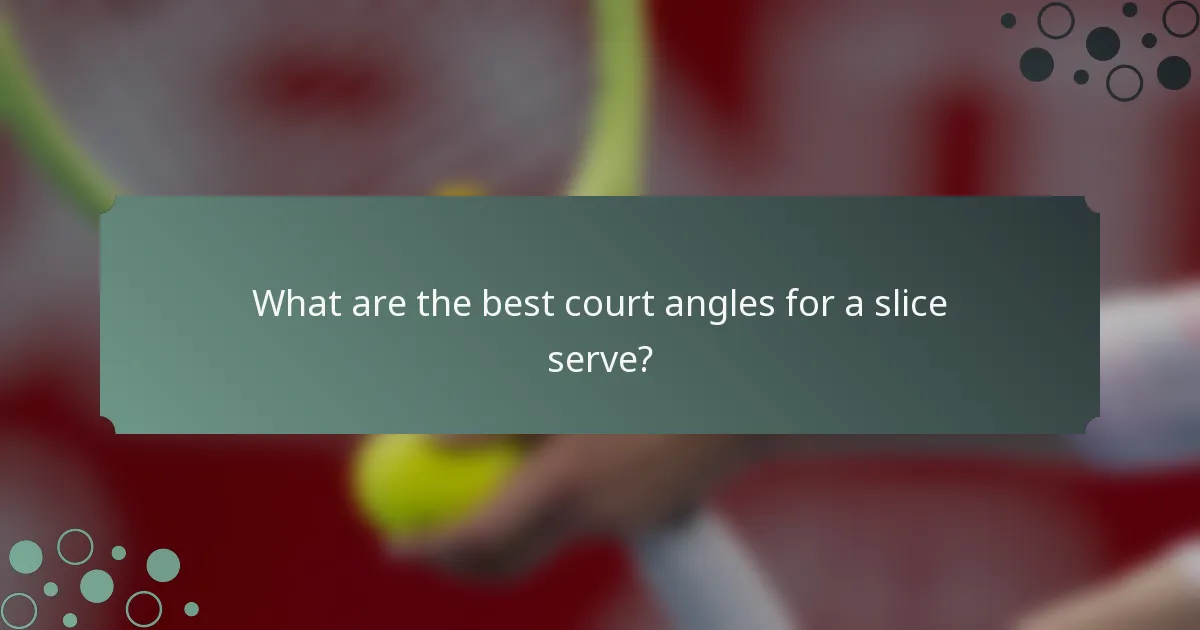 What are the best court angles for a slice serve?