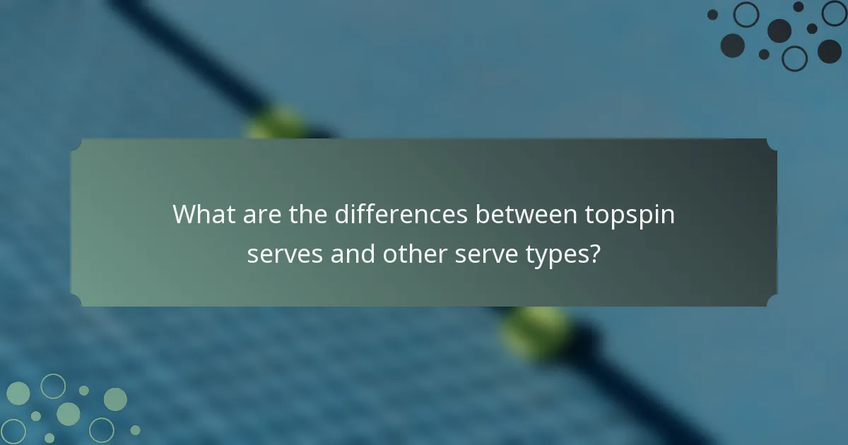 What are the differences between topspin serves and other serve types?