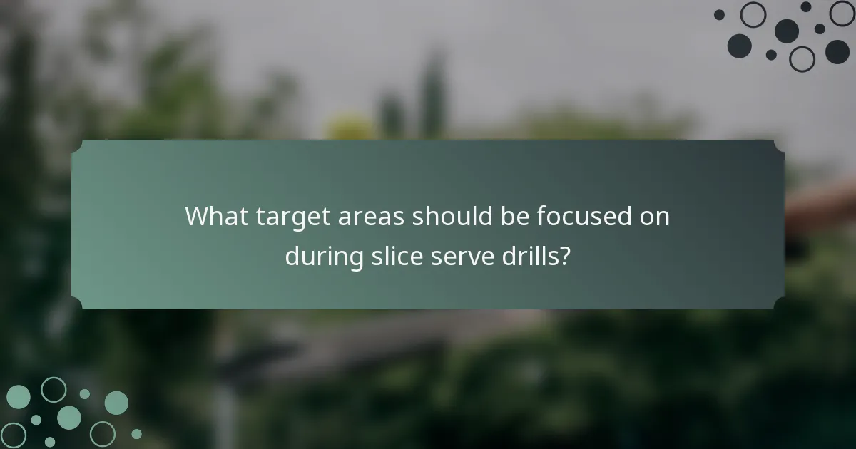 What target areas should be focused on during slice serve drills?